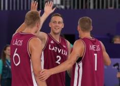 3x3 basketbola turnīra spēle starp Latvijas un Polijas valstsvienībām 2024.gada vasaras olimpiskajās spēlēs Parīzē.