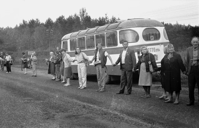 Preilēnieši - Baltijas ceļa dalībnieki 1989. gada 23. augustā.