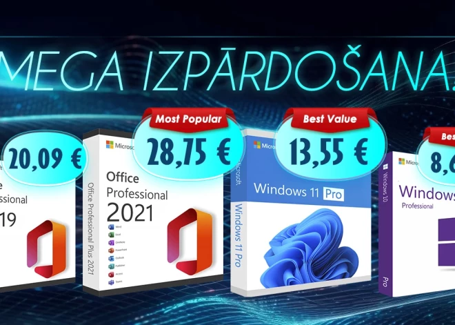 Paņemiet Lifetime Office 2021 par 28,75 € un Windows 11 Pro par 13,55 €! Paķeriet savus izdevīgos piedāvājumus, pirms tie ir pazuduši!