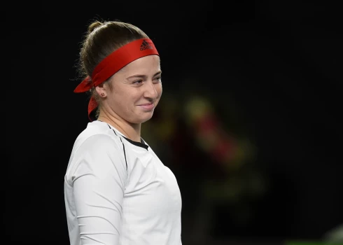 Latvijas tenisiste Aļona Ostapenko. 