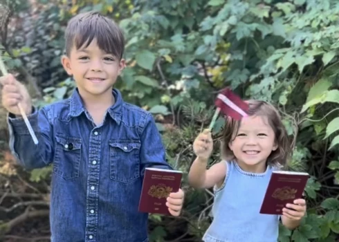 Māra Štromberga dēls Rio un meita Olīvija.