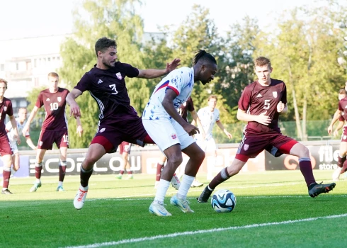 Eiropas U-21čempionāta kvalifikācijas spēle futbolā starp Latvijas un Norvēģijas vīriešu izlasēm stadionā "Sloka".