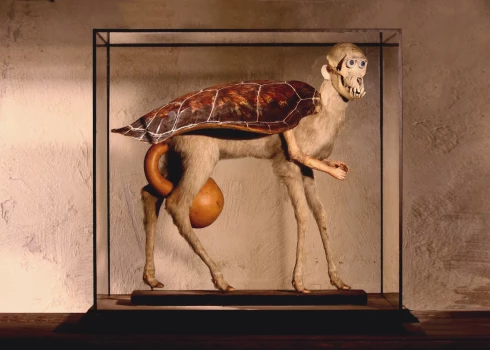 Jans Švankmajers. “FaleÁn† ßelva I. (Mock turtle I)” (2008). Slavenajam čehu sirreālisma kinorežisoram Janam Švankmajeram un viņa sievai Evai veltītā izstāde skatāma Rotko muzejā Daugavpilī.