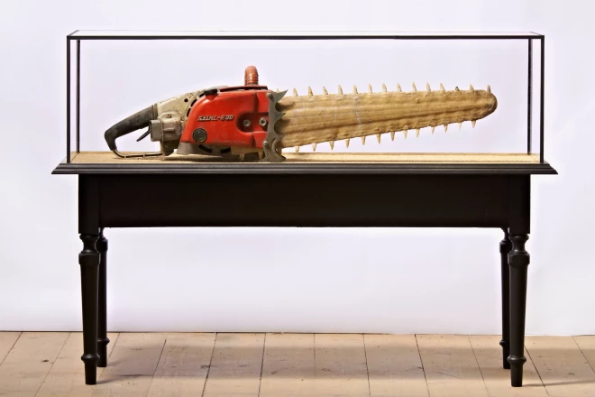 Jans Švankmajers. “reshwater_Cyborg” (2014). Slavenajam čehu sirreālisma kinorežisoram Janam Švankmajeram un viņa sievai Evai veltītā izstāde skatāma Rotko muzejā Daugavpilī.