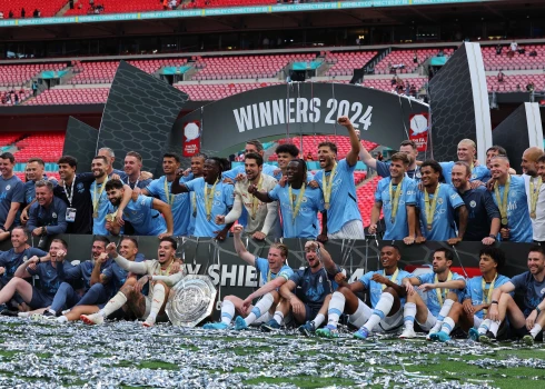 Mančestras "City" pēc uzvaras "FA Community Shield" izcīņā šī gada augustā.