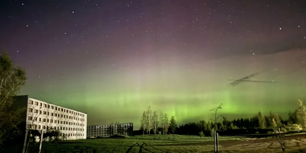 Северное сияние в Скрунде.