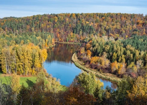 Долина реки Гауя осенью.