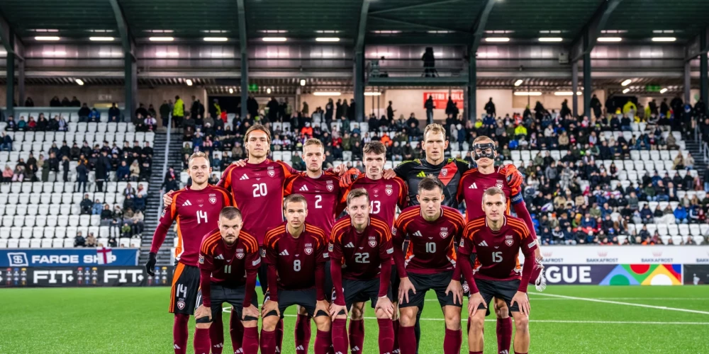 Latvijas futbola izlase Fēru salās.