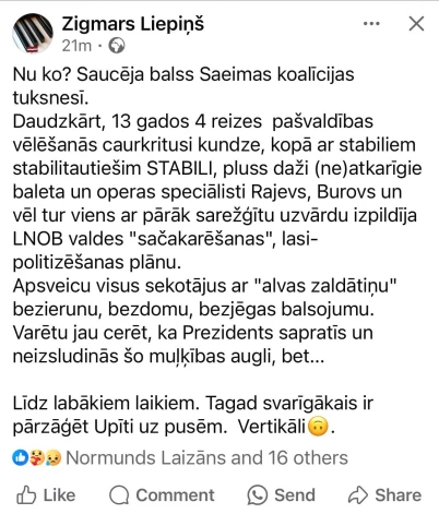 Bijušais LNBO vadītājs kritizē likuma izmaiņas.