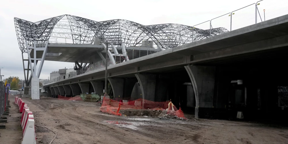 "Rail Baltica" centrālā mezgla būvlaukums Rīgas Centrālajā stacijā.