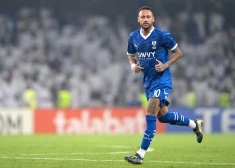 Hilal's Brazilian forward #10 Neymar runs on the pitch during the AFC Champions League group B football match between UAE's Al-Ain and Saudi's Al-Hilal at the Hazza bin Zayed Stadium in al-Ain on October 21, 2024. (Photo by AFP)