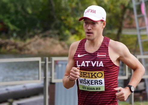 Jānis Višķers 2023. gadā Latvijā notikušajā pasaules čempionātā skriešanā 21 kilometra distancē.