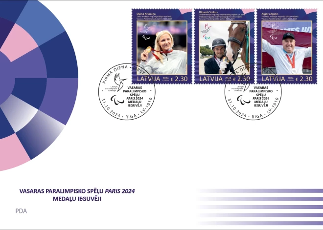 Latvijas Pasts Paralimpisko spēļu Parīzē čempioniem velta pastmarku bloku