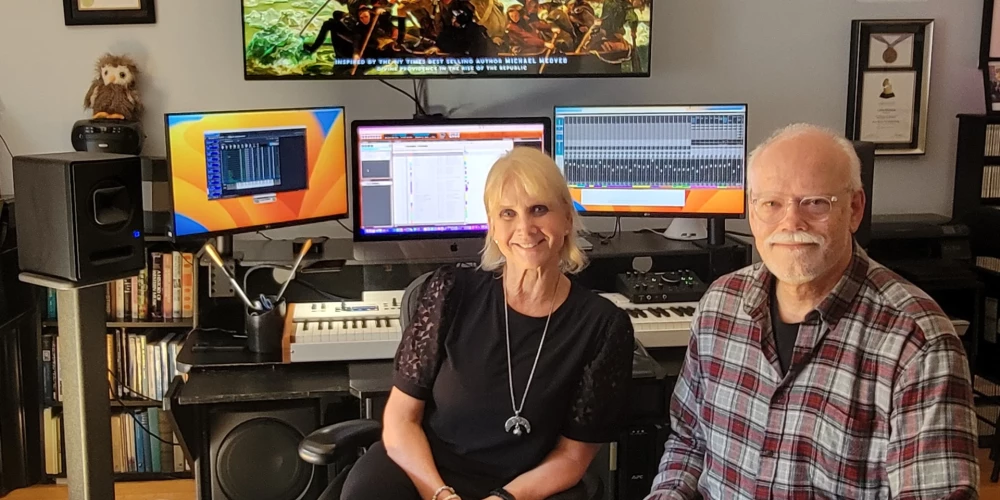 Komponiste Lolita Ritmanis un izpildproducents Ralfs Augstroze.