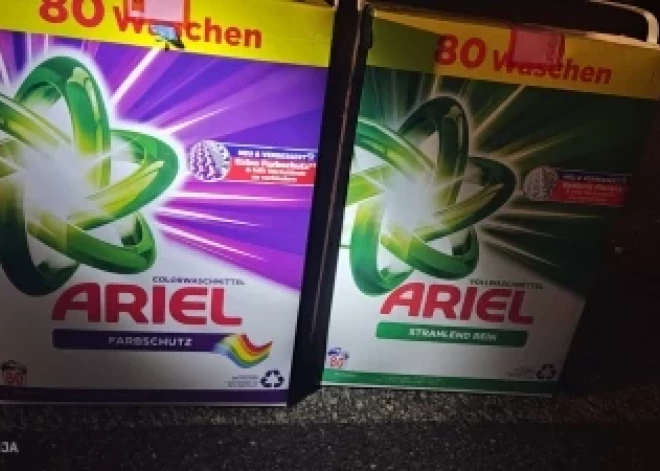 Dārzciemā izņemtā viltotā "Ariel" produkcija.