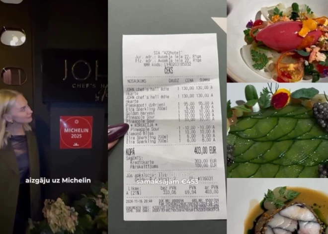 Ēdienu influencere atklāj, kāda maltīte sagaida "Michelin" restorānā par 453 eiro (VIDEO)