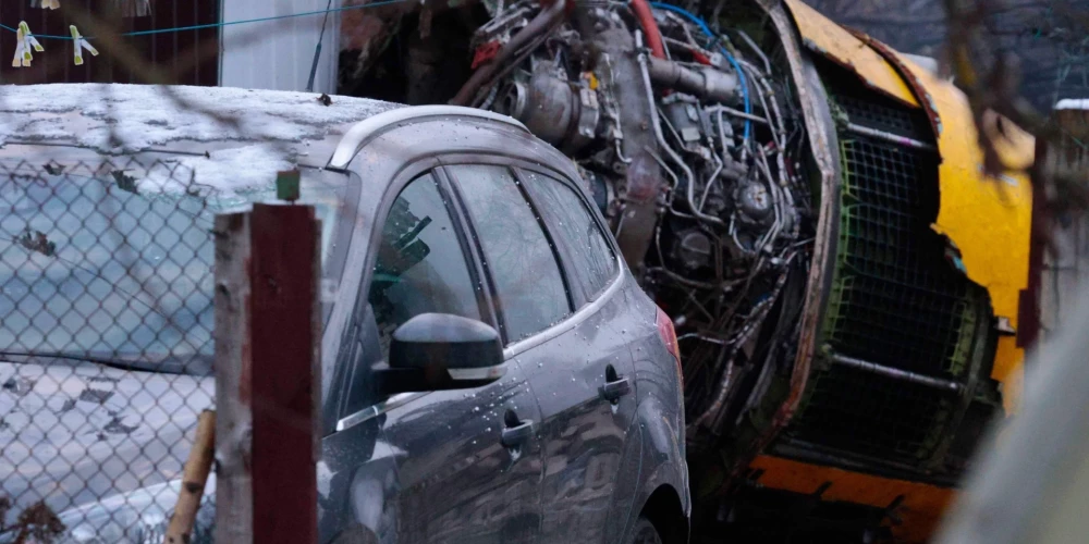 На месте падения самолета.