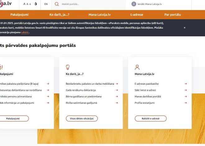 No 1. janvāra portālā "Latvija.gov.lv" vairs nevarēs autentificēties ar internetbanku