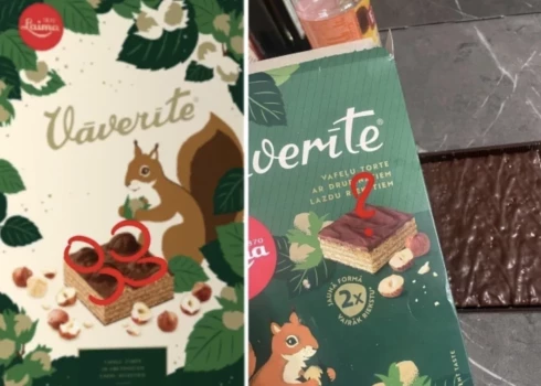 Iedzīvotāji pauda neapmierinātību, ka no "Laimas" vafeļu tortes pazuduši lazdu rieksti.