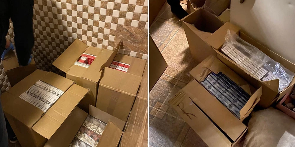 Kratīšanas laikā atrasti un izņemtas 138 720 cigaretes bez akcīzes nodokļu markām.