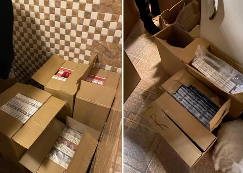 Kratīšanas laikā atrasti un izņemtas 138 720 cigaretes bez akcīzes nodokļu markām.