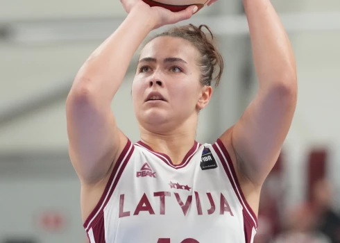 Latvijas sieviešu basketbola izlases uzbrucēja Aleksa Gulbe.