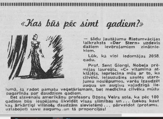 Pirms 66 gadiem žurnālā “Zvaigzne” publicētās zinātnieku prognozes nākamajam gadu simtenim jau īstenojušās.