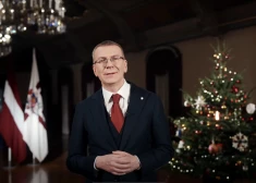 Президент страны Эдгар Ринкевич во время новогоднего обращения.