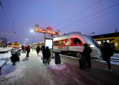 "LTG Link" vilciens Rīgas Centrālajā dzelzceļa stacijā.