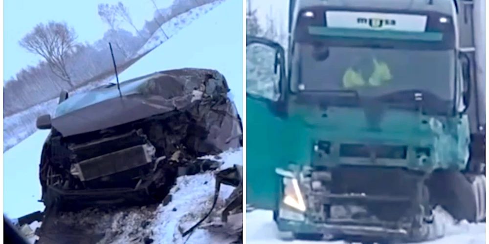 Uz Ventspils šosejas fūre sadūrusies ar mirkoautobusu, kas pārvadāja skolēnus.