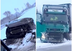 Uz Ventspils šosejas fūre sadūrusies ar mirkoautobusu, kas pārvadāja skolēnus.