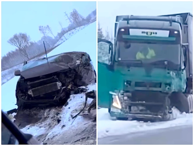 Uz Ventspils šosejas fūre sadūrusies ar mirkoautobusu, kas pārvadāja skolēnus.
