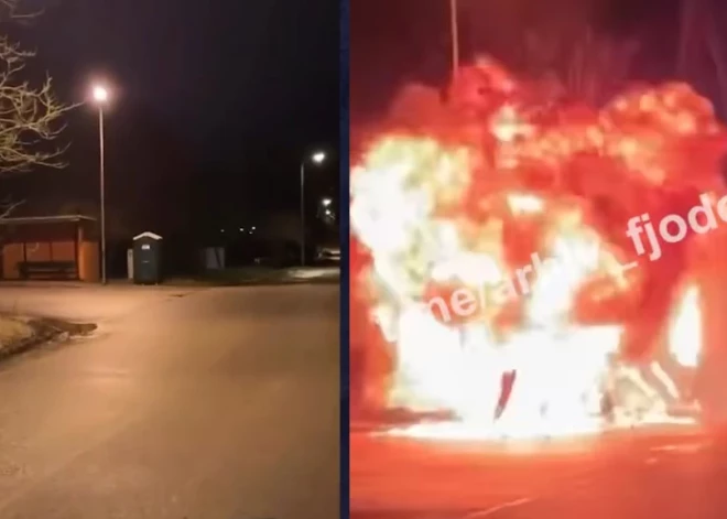 ВИДЕО: в Дарзини подростки при помощи самодельной бомбы взорвали биотуалет у остановки