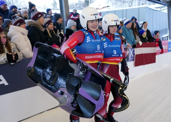 Kamaniņu braucējas Robežniece/Bogdanova pirmajā braucienā labo trases rekordu un izcīna piekto vietu Eiropas čempionātā