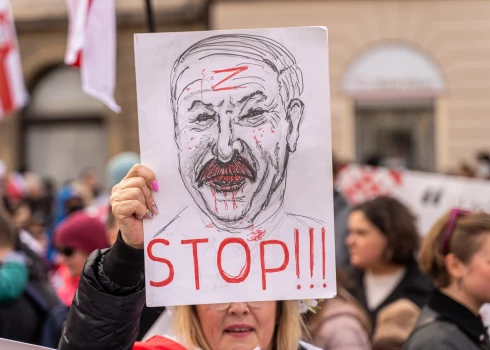 Protesta akcija pret Lukašenko asiņaino režīmu.