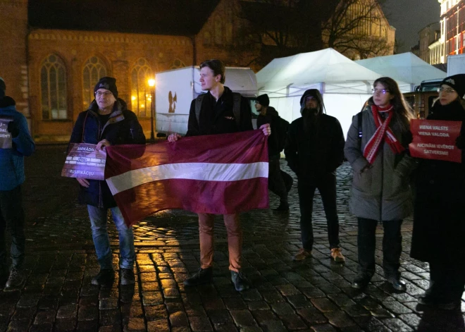 Protests pret krievu valodu medijos.