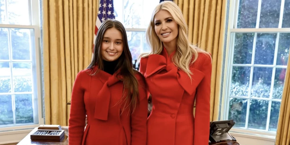 Ivanka Trampa ar meitu Arabellu Baltajā namā.