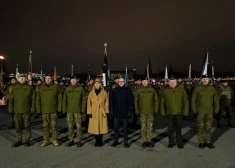 Торжественная церемония смены командира Земессардзе на дамбе AB.