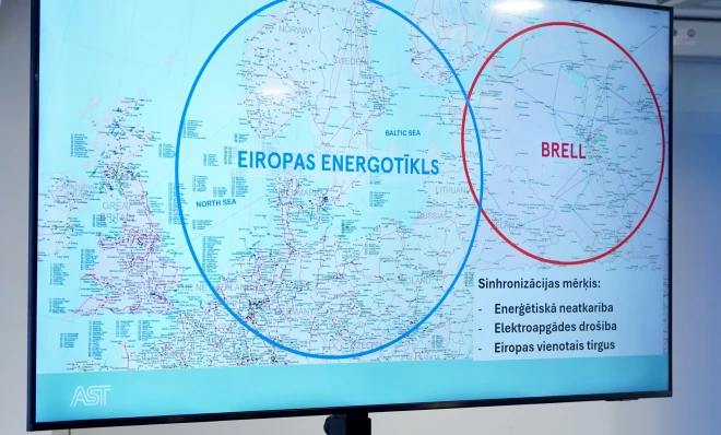 AS "Augstsprieguma tīkls" rīkotā preses konference, kurā informē par Baltijas energosistēmas pievienošanos Eiropas energosistēmai.