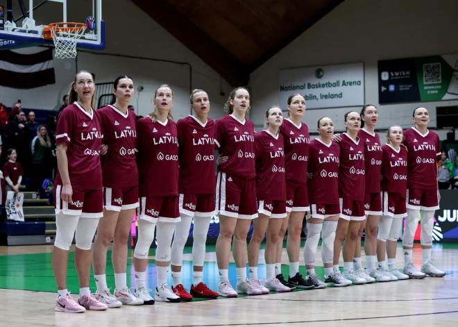 Latvijas sieviešu basketbola izlase uzvar Īriju pēdējā Eiropas čempionāta kvalifikācijas spēlē