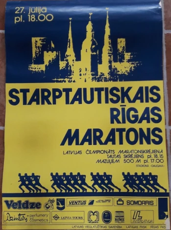 Pirmā Starptautiskā Rīgas maratona afiša.