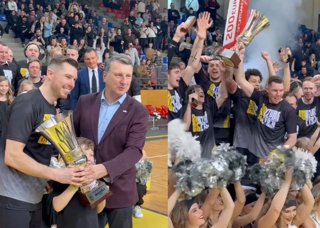 "VEF Rīga" triumfē Latvijas kausa finālā un ceturto reizi pēc kārtas izcīna trofeju