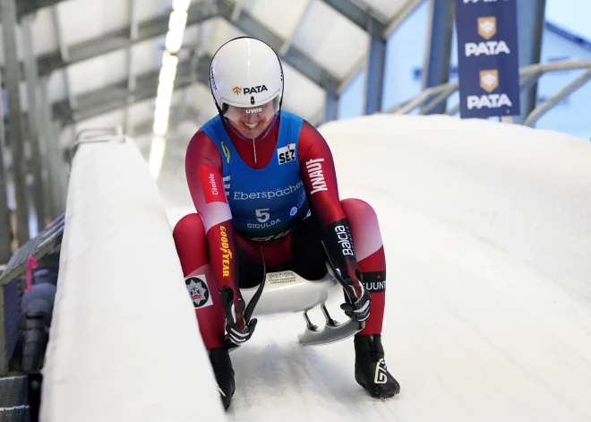 Aparjodei ceturtā vieta Pasaules kausa kamaniņu sportā posmā