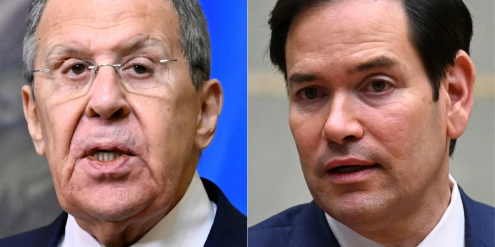Krievijas ārlietu ministrs Sergejs Lavrovs un ASV valsts sekretāru Marko Rubio. 