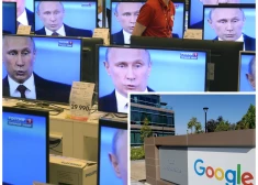 Krievijas diktators Vladimis Putins un "Google" galvenā mītne Kalifornijā (foto: Scanpix / AFP / Reuters)