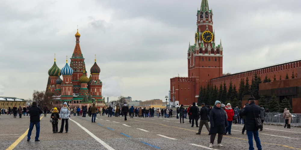 На красной площади в Москве.