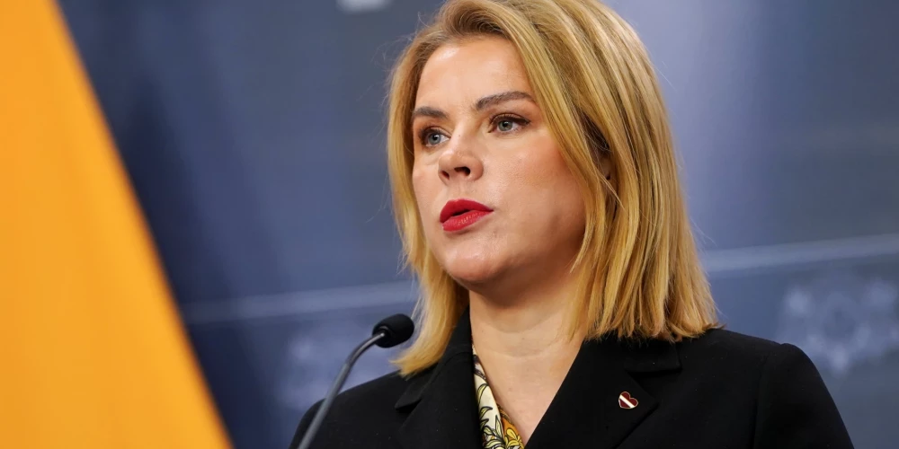 Latvijas Ministru prezidente Evika Siliņa piedalās preses konferencē pēc tikšanās ar Lietuvas premjerministru Ministru kabinetā.