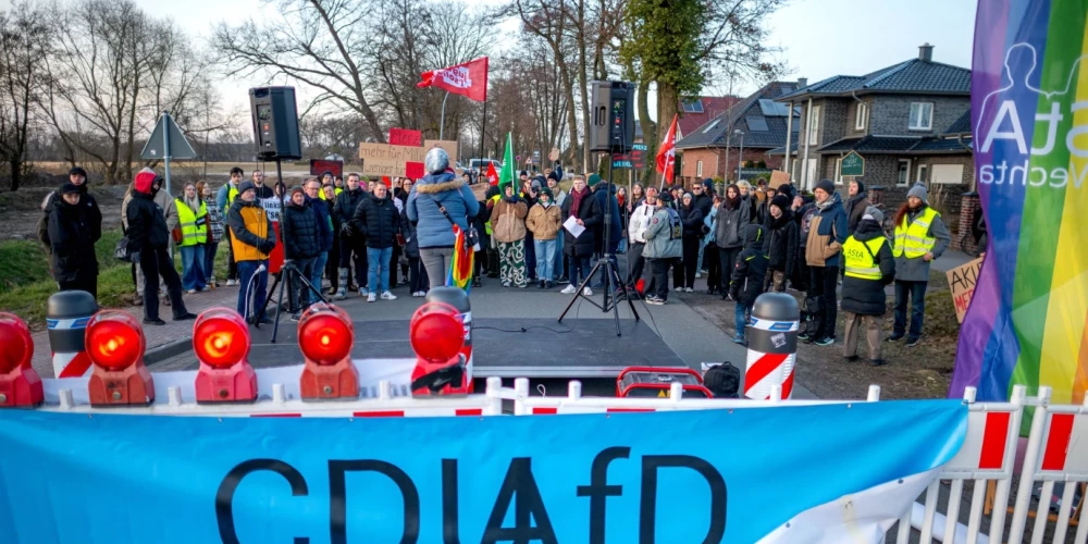 Kristīgo demokrātu līdera Frīdriha Merca vēlēšanu kampaņa Lejassaksijas pilsētā Vehtā.