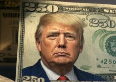 Donalds Tramps uz 250 dolāru banknotes (ekrānuzņēmums no "X")