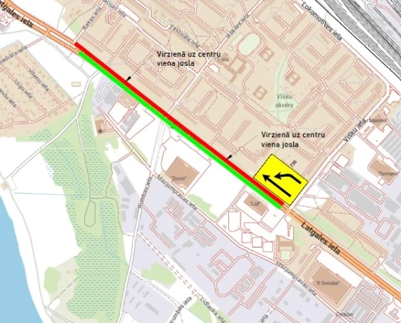 Sākoties intensīviem 7. tramvaja līnijas pagarinājuma izbūves darbiem, no 5. marta Latgales ielā, posmā no Rasas ielas līdz Višķu ielai, tiks ieviestas satiksmes organizācijas izmaiņas. 